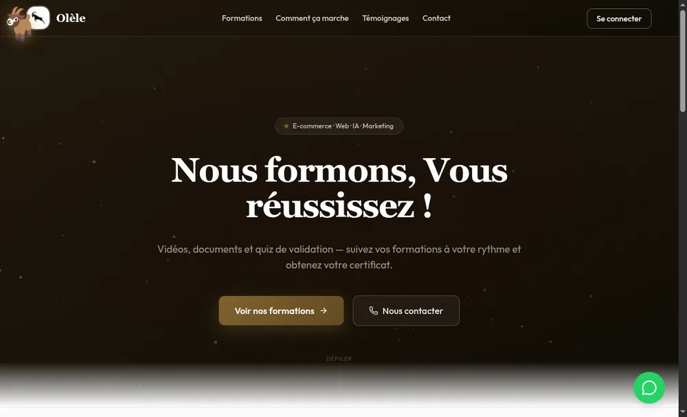 Espace de formation d'Olèle, un vrai formateur Liggeyo